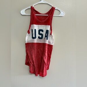 Zoe + Liv Red and White USA Tank Top
